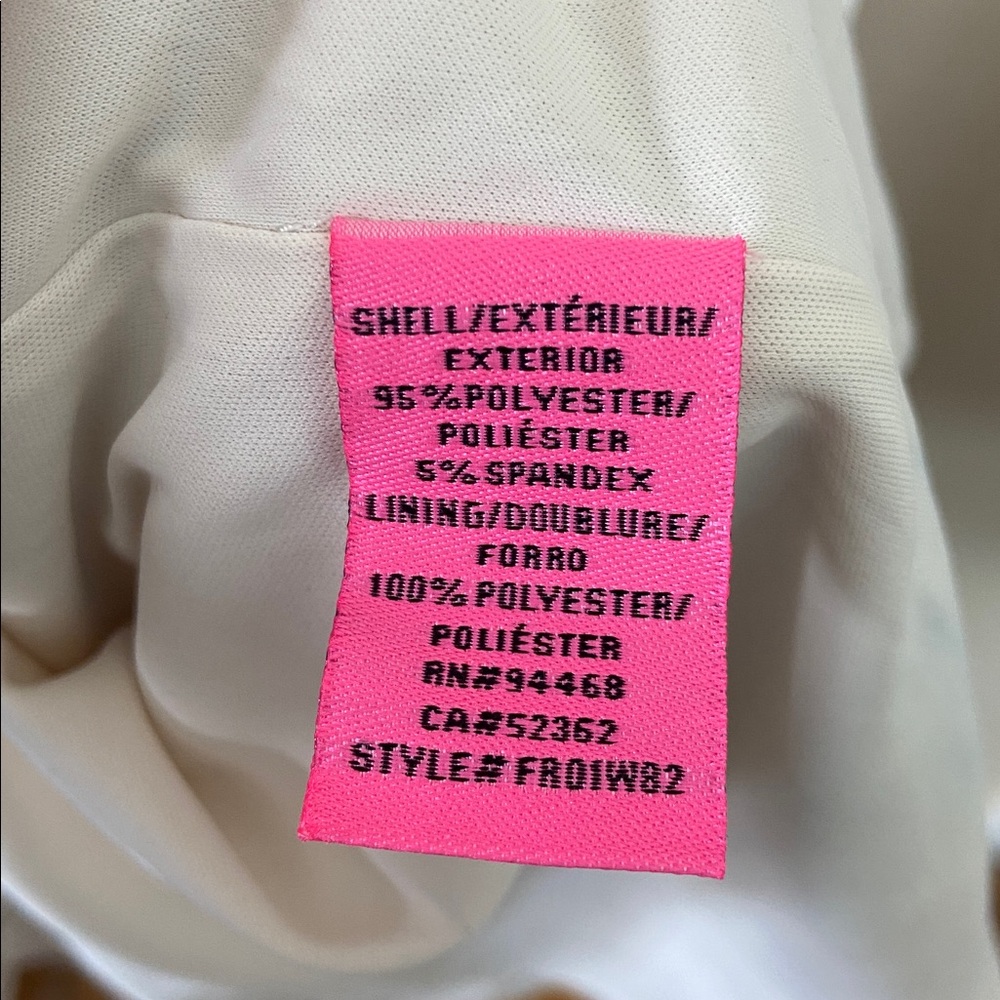 New Betsey Johnson Roses Floral Dress White Pink Size 10 Body Con Short Mini - Picture 6 of 8